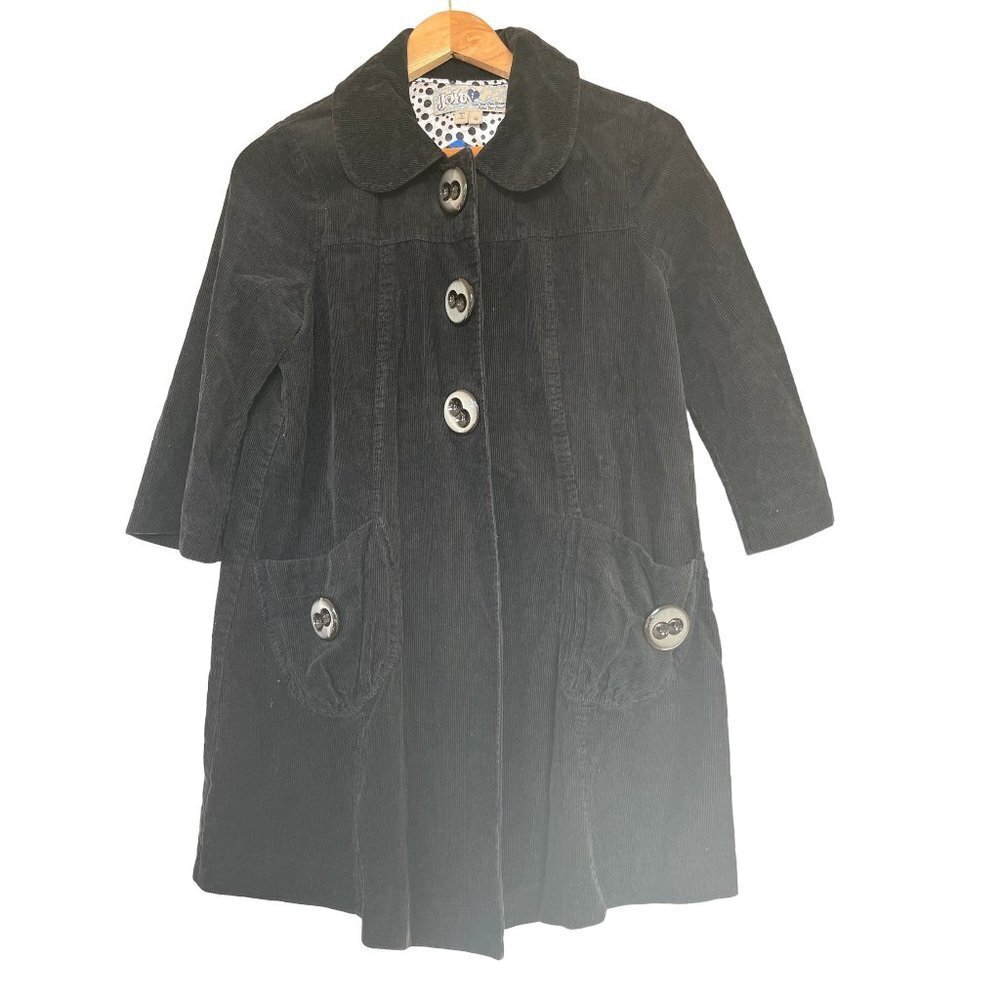 Adorable Jolt Boho Corduroy Black Coat - Picture 1 of 14